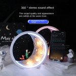 Wholesale Moon & Stars LED Bluetooth Speaker - Type-C Charging, Ambient Light, Hi-Fi Sound Y-567 for Universal Cell Phone And Bluetooth Device (White)