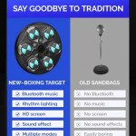 Wholesale Bluetooth Wireless Electronic Music Boxing Machine - Wall Mounted Reflex Training Game for Kids and Adults YK03 for Universal Cell Phone And Bluetooth Device (Black)