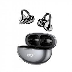 Bone Conduction Bluetooth Wireless Clip-On Headset with Battery Display YXG-30 for Universal Cell Phone And Bluetooth Device (Black)