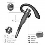 Wholesale Single-Side Business Bluetooth Headset with Long Battery Life, Lightweight Design, Over-Ear Hook, and Easy-Use Charging Case YYK525 for Universal Cell Phone And Bluetooth Device (Black)