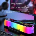 Wholesale Rhythmic Surrond RGB LED Light Sound Bar Bluetooth Speaker with Keyboard-Style Controls Z10 for Universal Cell Phone And Bluetooth Device (Black)