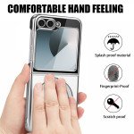 Wholesale Crystal Clear Transparent MagSafe Phone Case with Magnetic Ring and Kickstand for Samsung Galaxy Z Flip 6 5G (Gray)
