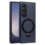 Wholesale Crystal Clear Transparent MagSafe Phone Case with Magnetic Ring and Kickstand for Samsung Galaxy Z Fold 6 5G (Black)
