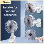 Wholesale Super Foldable Cooling Fan with 3-Speed Settings and Clip-On Holder ZL899 (White)