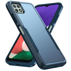 Heavy Duty Strong Armor Hybrid Trailblazer Case Cover for Samsung Galaxy A22 5G / Boost Mobile Celero 5G (Navy Blue)