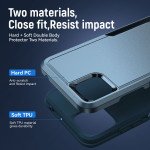 Wholesale Heavy Duty Strong Armor Hybrid Trailblazer Case Cover for Samsung Galaxy A22 5G / Boost Mobile Celero 5G (Navy Blue)