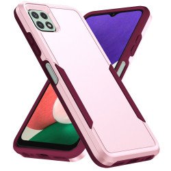 Heavy Duty Strong Armor Hybrid Trailblazer Case Cover for Samsung Galaxy A22 5G / Boost Mobile Celero 5G (Pink)