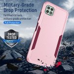 Wholesale Heavy Duty Strong Armor Hybrid Trailblazer Case Cover for Samsung Galaxy A22 5G / Boost Mobile Celero 5G (Pink)