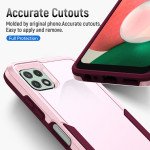 Wholesale Heavy Duty Strong Armor Hybrid Trailblazer Case Cover for Samsung Galaxy A22 5G / Boost Mobile Celero 5G (Pink)