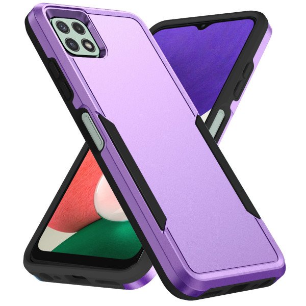 Wholesale Heavy Duty Strong Armor Hybrid Trailblazer Case Cover for Samsung Galaxy A22 5G / Boost Mobile Celero 5G (Purple)