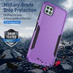 Wholesale Heavy Duty Strong Armor Hybrid Trailblazer Case Cover for Samsung Galaxy A22 5G / Boost Mobile Celero 5G (Purple)