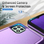 Wholesale Heavy Duty Strong Armor Hybrid Trailblazer Case Cover for Samsung Galaxy A22 5G / Boost Mobile Celero 5G (Purple)