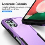 Wholesale Heavy Duty Strong Armor Hybrid Trailblazer Case Cover for Samsung Galaxy A22 5G / Boost Mobile Celero 5G (Purple)