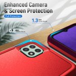 Wholesale Heavy Duty Strong Armor Hybrid Trailblazer Case Cover for Samsung Galaxy A22 5G / Boost Mobile Celero 5G (Red)