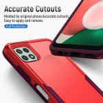 Wholesale Heavy Duty Strong Armor Hybrid Trailblazer Case Cover for Samsung Galaxy A22 5G / Boost Mobile Celero 5G (Red)