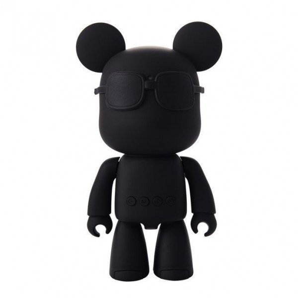 Wholesale Tiny Robot Bear Cub with Cool Sunglasses Portable Wireless Bluetooth Speaker A905 for Universal Cell Phone And Bluetooth Device (Black)