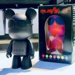 Wholesale Tiny Robot Bear Cub with Cool Sunglasses Portable Wireless Bluetooth Speaker A905 for Universal Cell Phone And Bluetooth Device (Black)