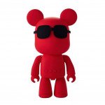 Wholesale Tiny Robot Bear Cub with Cool Sunglasses Portable Wireless Bluetooth Speaker A905 for Universal Cell Phone And Bluetooth Device (Red)