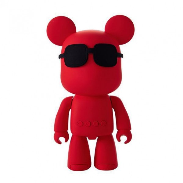 Wholesale Tiny Robot Bear Cub with Cool Sunglasses Portable Wireless Bluetooth Speaker A905 for Universal Cell Phone And Bluetooth Device (Red)