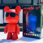 Wholesale Tiny Robot Bear Cub with Cool Sunglasses Portable Wireless Bluetooth Speaker A905 for Universal Cell Phone And Bluetooth Device (Red)