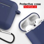 Wholesale Premium Soft Silicone Skin Shockproof Protective Cover with Keychain Carabiner for Apple Airpod 2 / 1 (Mint Green)