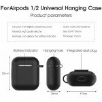 Wholesale Premium Soft Silicone Skin Shockproof Protective Cover with Keychain Carabiner for Apple Airpod 2 / 1 (White)
