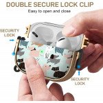 Wholesale Fashion Design Electroplated Full Body Hybrid Locking Lids Airpod Case Cover With Holder Clip for Apple Airpod Pro 2 / 1 (Dog)