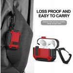 Wholesale Rugged Design Shockproof Anti-Scratch Protective Case with Tight Closure and Holder Clip for Apple Airpod 3 (Gen 3 2021) (Black)