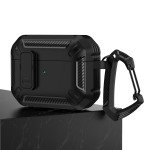 Wholesale Rugged Design Shockproof Anti-Scratch Protective Case with Tight Closure and Holder Clip for Apple Airpod 3 (Gen 3 2021) (Black)