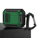 Rugged Design Shockproof Anti-Scratch Protective Case with Tight Closure and Holder Clip for Apple Airpod Pro 2 / 1 (Green)