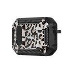 Wholesale Premium Camo Design Strong Armor Hybrid Clip Lock Airpod Case Cover With Keychain Holder for Apple Airpod Pro 2 / 1 (Leopard)