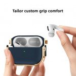 Wholesale Fashion Design Electroplated Full Body Hybrid Locking Lids Airpod Case Cover With Holder Clip for Apple Airpod Pro 2 / 1 (Blue)