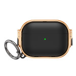 Wholesale Fashion Design Electroplated Full Body Hybrid Locking Lids Airpod Case Cover With Holder Clip for Apple Airpod Pro 2 / 1 (Black/Rose)