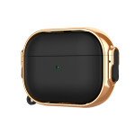 Wholesale Fashion Design Electroplated Full Body Hybrid Locking Lids Airpod Case Cover With Holder Clip for Apple Airpod Pro 2 / 1 (Black/Rose)