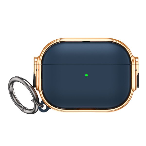 Wholesale Fashion Design Electroplated Full Body Hybrid Locking Lids Airpod Case Cover With Holder Clip for Apple Airpod Pro 2 / 1 (Blue/Rose)