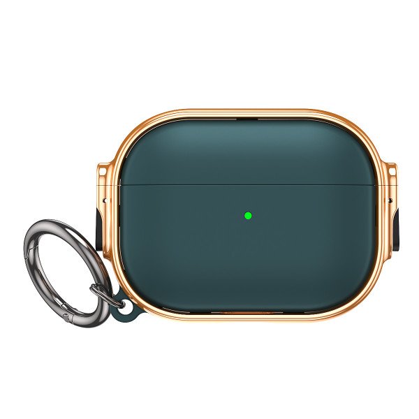 Wholesale Fashion Design Electroplated Full Body Hybrid Locking Lids Airpod Case Cover With Holder Clip for Apple Airpod Pro 2 / 1 (Green/Rose)