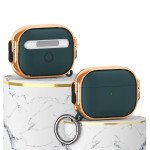 Wholesale Fashion Design Electroplated Full Body Hybrid Locking Lids Airpod Case Cover With Holder Clip for Apple Airpod Pro 2 / 1 (Green/Rose)