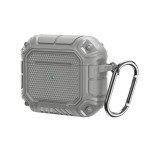 Wholesale Shockproof Full Body Rugged Hard Shell Protective Airpod Case Cover with Keychain Holder for Apple Airpod 2 / 1 (Gray)