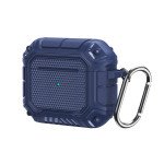 Wholesale Shockproof Full Body Rugged Hard Shell Protective Airpod Case Cover with Keychain Holder for Apple Airpod 2 / 1 (Navy Blue)