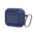 Shockproof Full Body Rugged Hard Shell Protective Airpod Case Cover with Keychain Holder for Apple Airpod 3 (Gen 3 2021) (Navy Blue)