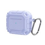 Wholesale Shockproof Full Body Rugged Hard Shell Protective Airpod Case Cover with Keychain Holder for Apple Airpod Pro 2 / 1 (Purple)