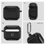 Wholesale Shockproof Full Body Rugged Hard Shell Protective Airpod Case Cover with Keychain Holder for Apple Airpod 2 / 1 (Black)