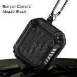Wholesale Shockproof Full Body Rugged Hard Shell Protective Airpod Case Cover with Keychain Holder for Apple Airpod 2 / 1 (Black)