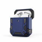 Wholesale Tech Armor Heavy Duty Hybrid Case with Hook for Apple Airpod 2 / 1 (Navy Blue)