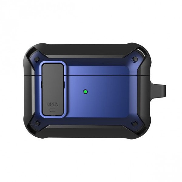 Wholesale Rugged Design Shockproof Anti-Scratch Protective Case with Tight Closure and Holder Clip for Apple Airpod 3 (Gen 3 2021) (Navy Blue)