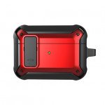 Rugged Design Shockproof Anti-Scratch Protective Case with Tight Closure and Holder Clip for Apple Airpod 3 (Gen 3 2021) (Red)