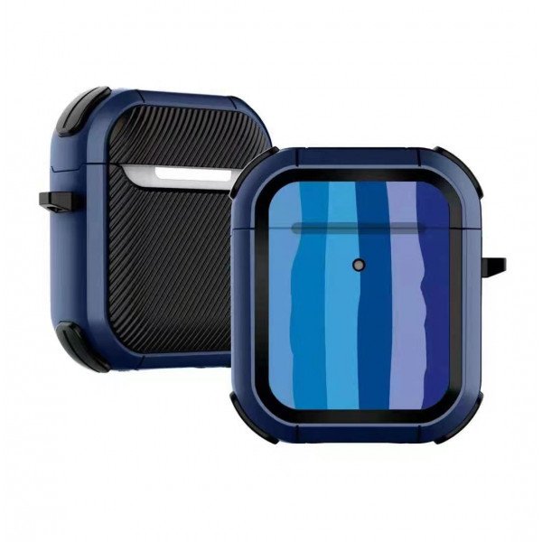 Wholesale Thunder Strong Armor Heavy Duty Hybrid Case for Apple Airpod (Navy Blue)