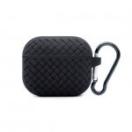 Mesh Series Fashion Durable Shockproof Protective Soft Silicone Case with Holder Clip for Apple Airpod Pro 2 / 1 (Black)