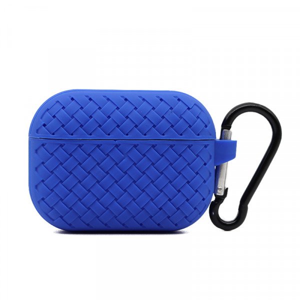 Wholesale Mesh Series Fashion Durable Shockproof Protective Soft Silicone Case with Holder Clip for Apple Airpod Pro 2 / 1 (Navy Blue)