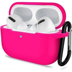 Premium Soft Silicone Skin Shockproof Protective Cover with Keychain Carabiner for Apple Airpod Pro 2 / 1 (Hot Pink) Premium Soft Silicone Skin Shockproof Protective Cover with Keychain Carabiner for Apple Airpod Pro 2 / 1 (Hot Pink)